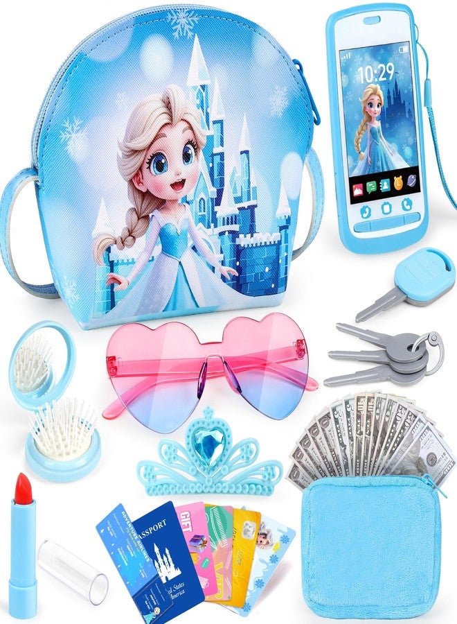 TSDATOWR Play Purse for Little Girls, Toddler Kids Toy Purse with Accessories, Pretend Play Makeup Set, Crossbody Bag, Wallet, Fake Keys, Birthday Christmas Princess Gifts Toys for Girls Ages 3 4 5 6 Year Old - Image 1